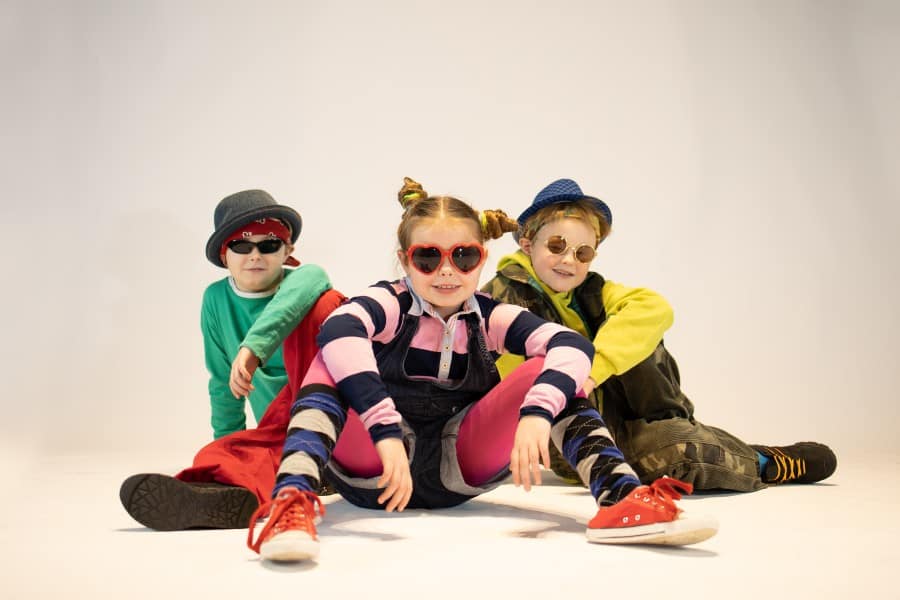Children in hip hop clothes